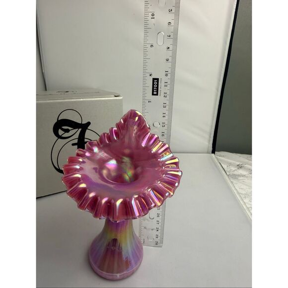 Fenton Opalescent Plum Tulip-Jack in the Pulpit Vase with Box - Picture 6 of 8